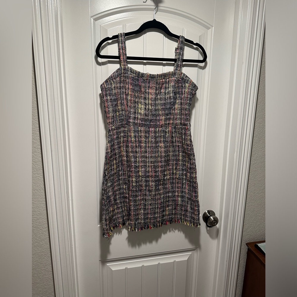Tweed overall dress bring back the 1990's